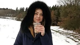 German Teen Bitch talk to Risky Public POV Blowjob by Stranger