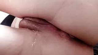 Unfaithful and perverted wife masturbates her juicy pussy, she woke up horny and her husband doesn't know it.