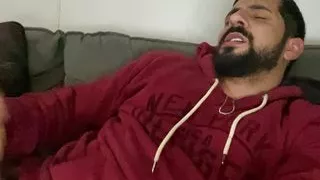 Smoking, High on, jerking off until cumming, Rodrik having fun alone