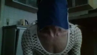 veiled sissy presents her body