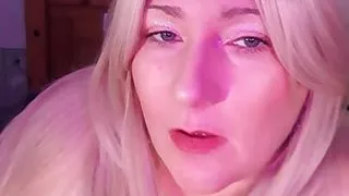 Kate the Hotwife and a blue and pink dildo