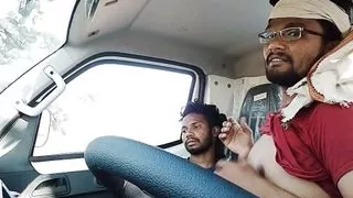 Highway Stop The Truck Driver Was Not Getting Any fare, So He Get Angry And Got His Ass Licked By The Boy Sitting Next To Him.