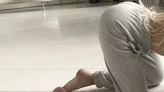 sport time teasing feet skinny strong girl