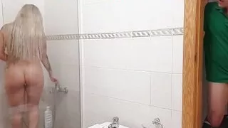 Hot Step Mother Fucked And Cum In The Bathroom After Shower By Step Son