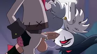 Stolas from Helluva Boss doing Blowjob