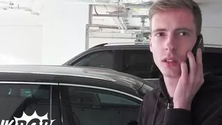 Blond Guy Needs Some Help With His Car & He Is Willing To Do Anything, Including Sucking A Cock - TWINK POP