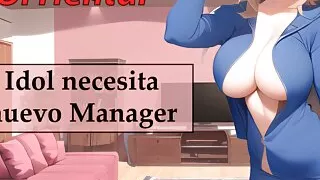 Spanish JOI hentai, Idol need manager.