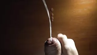 Cum on the table a portion of thick sperm