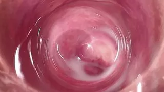 The hottest pussy spreading, Camera in Mia's creamy vagina