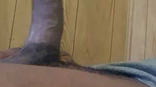 Horny stoking my dick and showin off my ass