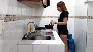 Stepmother What Are You Doing? Here Making Coffee If You Want To Sit Down And I Suck Your Rich Cock Stepson While The Coffee Is