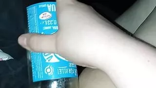 Squirting over bottle