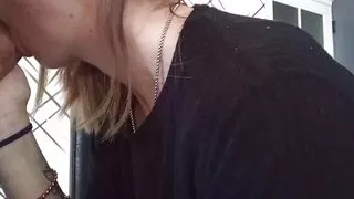 Blonde girls blowjob  fuck with soles view