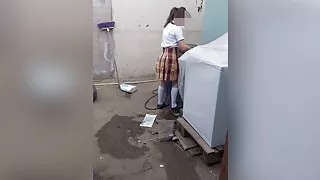 I find my stepdaughter home alone washing her panties, perverted stepdad