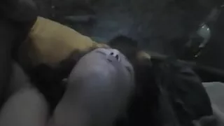 A fat ass German lady gets fucked hard by a wild dude outdoors