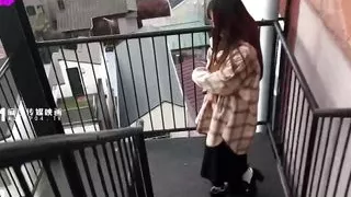 Japanese skinny wife with small boobs and petite body cheating with stranger