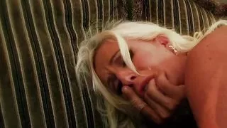 DTF small boobies babe in fishnets and heels riding cock