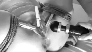 Clamped Pussy With Clothespins And Squirt - Tied Up Pussy Torture Amature Bdsm