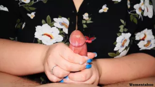 Slow Long Edging Handjob Massage With Huge Cumshot - My New Nails