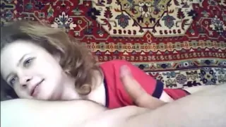 Beautiful Russian Girl Fuck On The Background Of The Carpet