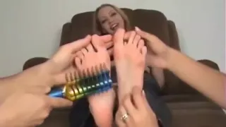 Sara Liz In Tickled Barefoot In Jeans