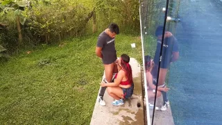 Caught On Camera This Bitch Sucking Cock While Is There Part 1