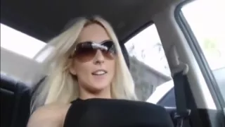 Amazing Blonde Plays With Dildo And Squirts In Car