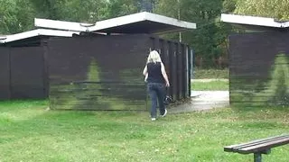 Busty blonde grandma dicked by horny boy on the beach