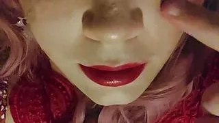 My face is full of cum you think it suits me well crossdresser Juvia Jolie