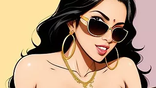 Beautiful Illustrated Ladies of India