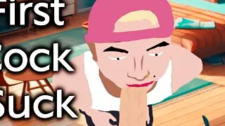 Tomas sucks his first big fat penis