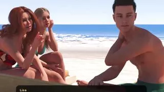 No more cash #3 - Lisa, Lauren, and Johannes played volleyball... and Johannes took a shower together and Johannes got a boner.