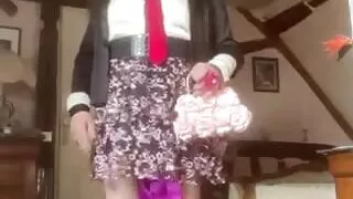 In secretary's uniform