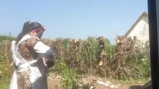 In planter outfit with a little leopard dress