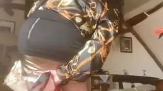 In a whore's outfit for an evening