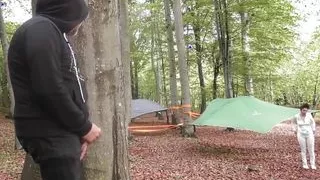 Creampie with a stranger at the camping