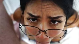 Thai collegel girl rough blowjob & facial