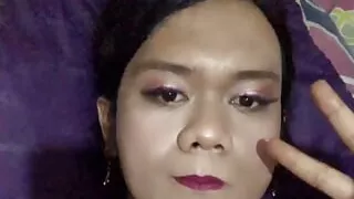 Body stocking pink & firstime no wearing wig