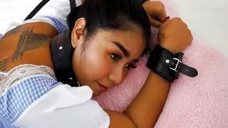 Thai maid whipped and cum over