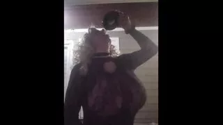 DeeDeeSlut69 In Public Doing a Horse Cock until she finally sucks up cum.