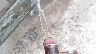 Indian gay caught nude in public while he's doing pee in the wall