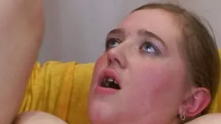 Brunette German BBW loves getting warm cum inside her mouth