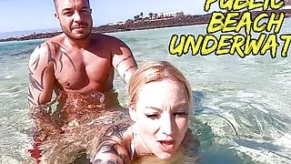Public Extreme At Beach Underwater...got Caught
