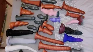 My toy collection. Mass destructions  Squarepeg toys Bad Dragon hankeys toys. Anal toy addiction.