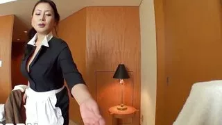 Japanese natural big boobs milf is a hot maid who like fuck