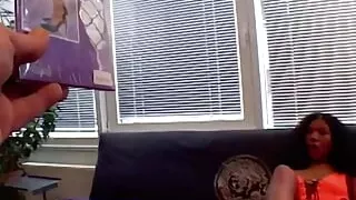 A hot German babe with small tits riding a hard pecker on the couch