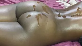 Simple Nuru massage with 18yo ebony ends in doggystyle