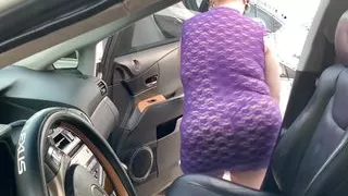 SSBBW Hot Blonde twerking big booty & playing with tits publicly outside, then blowjob in car