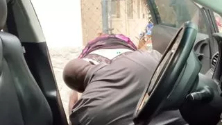 Sexy, big ass, horny and hot BBW, with big tits caught masturbating publicly in the car and gets cum on his ass