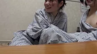 Adorable first time Japanese lesbians private vacation video